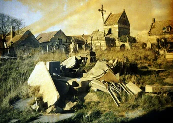 Cemetery with Damaged Graves, Thiescourt, Oise, France, 1917